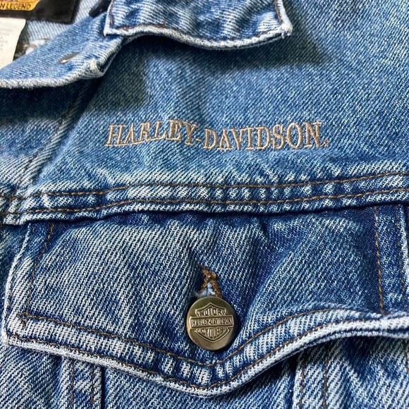 VTG HARLEY DAVIDSON denim winter jacket - Picture 3 of 8